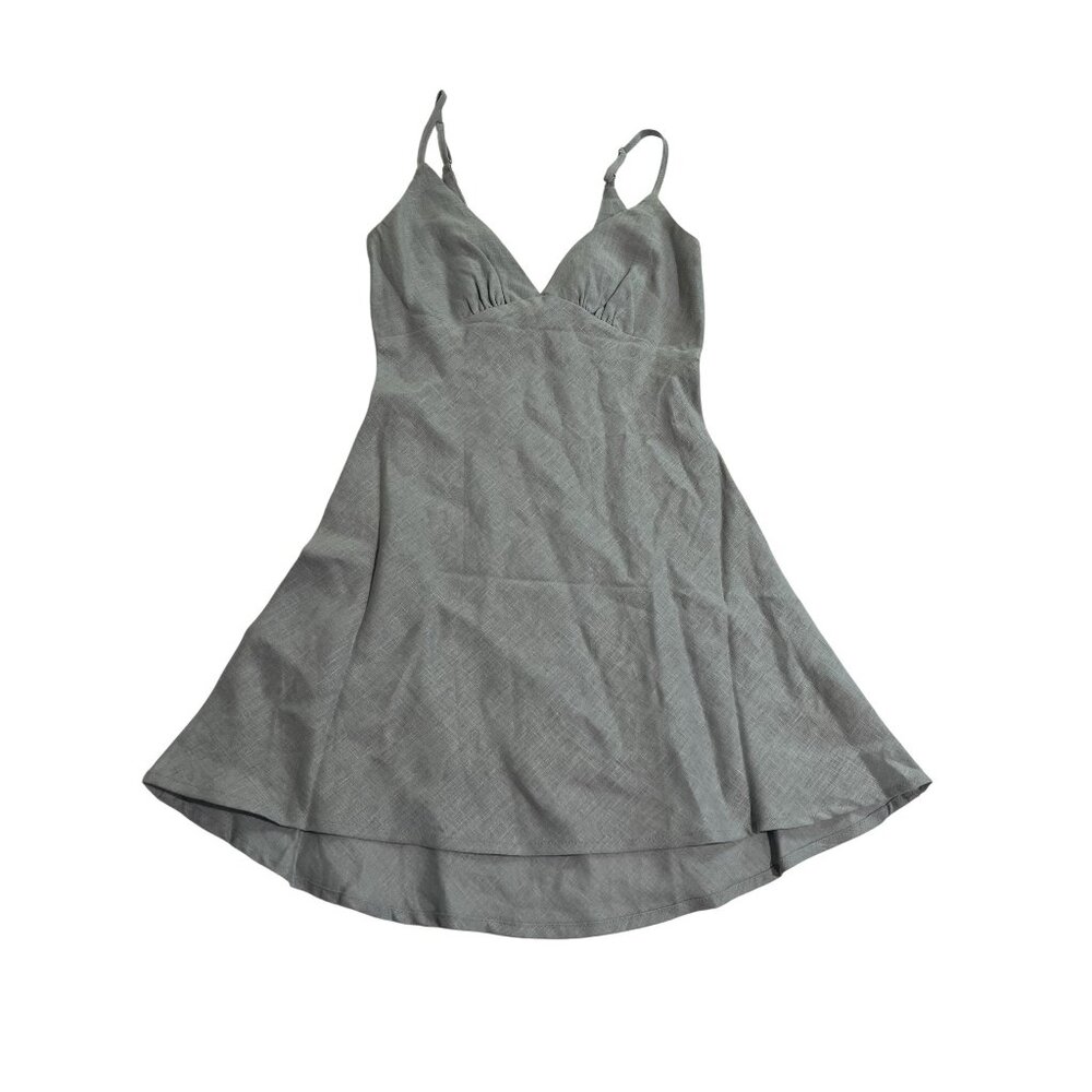 VRG GRL Palisades Linen Bias Cut Mini Dress in Sky